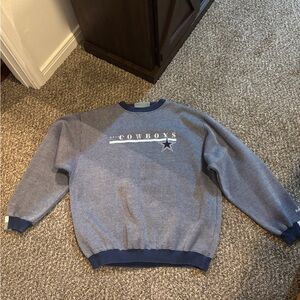 PUMA Team NFL Dallas Cowboys Blue/White Striped Sweatshirt Size Large